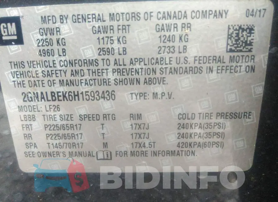 2GNALBEK6H1593436 Photo# 9
