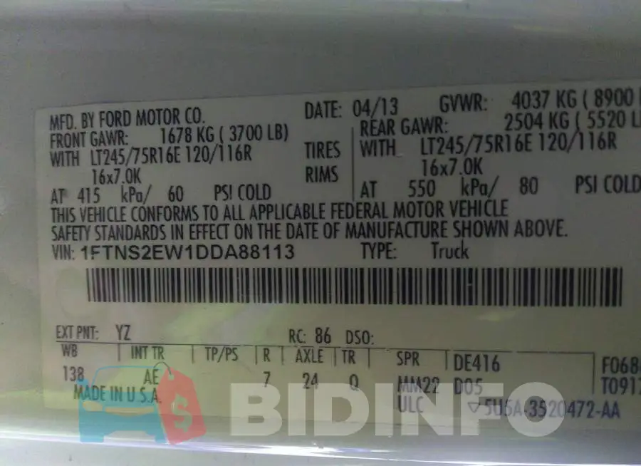 1FTNS2EW1DDA88113 Photo# 9