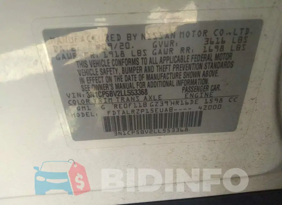 3N1CP5BV2LL553368 Photo# 9