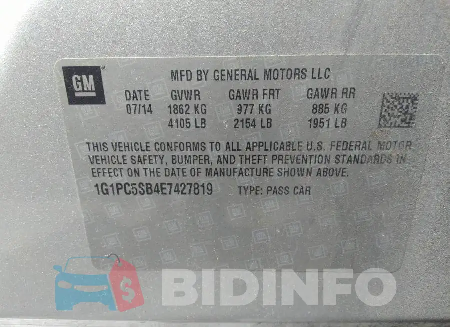 1G1PC5SB4E7427819 Photo# 9