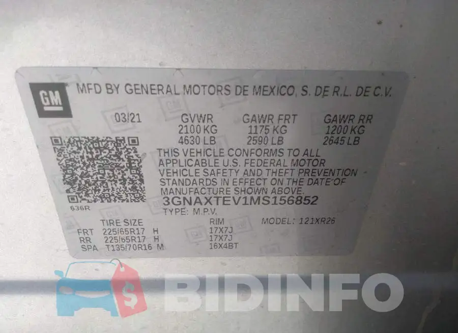 3GNAXTEV1MS156852 Photo# 9