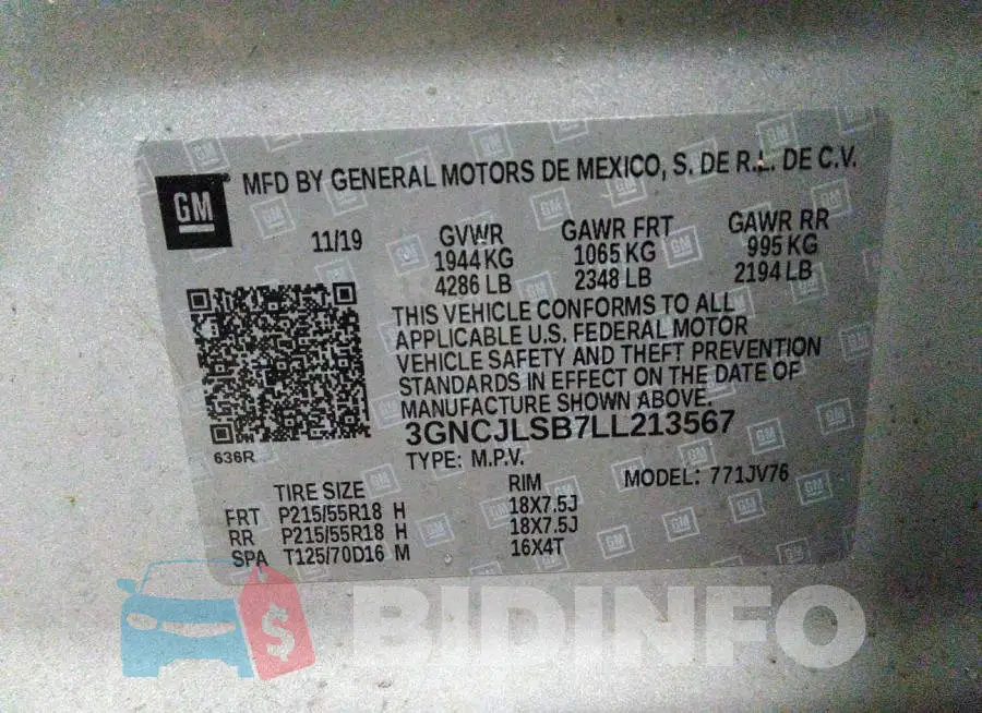 3GNCJLSB7LL213567 Photo# 9