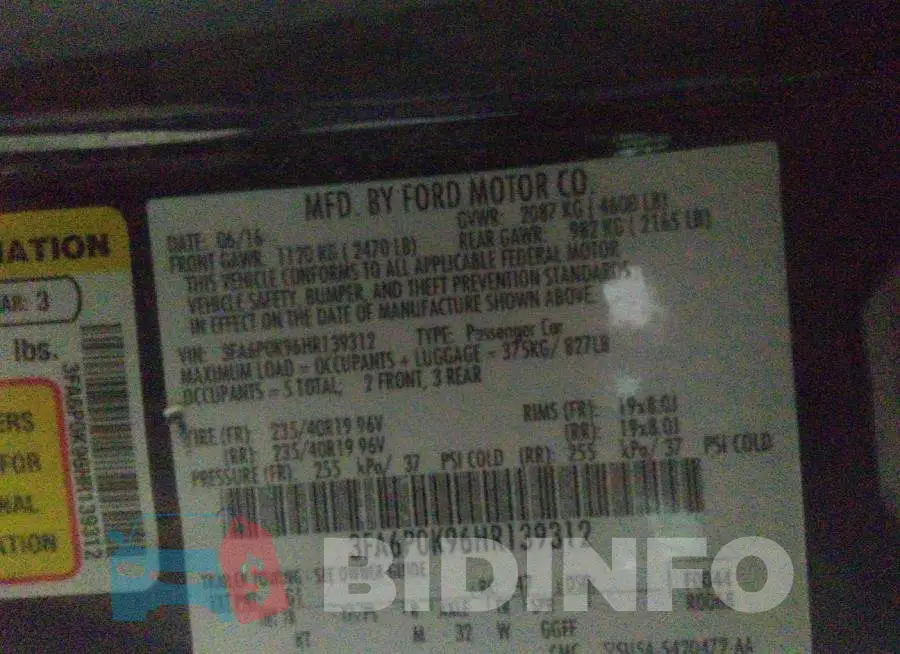 3FA6P0K96HR139312 Photo# 9