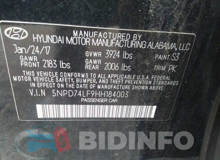 5NPD74LF9HH184003 Photo# 9