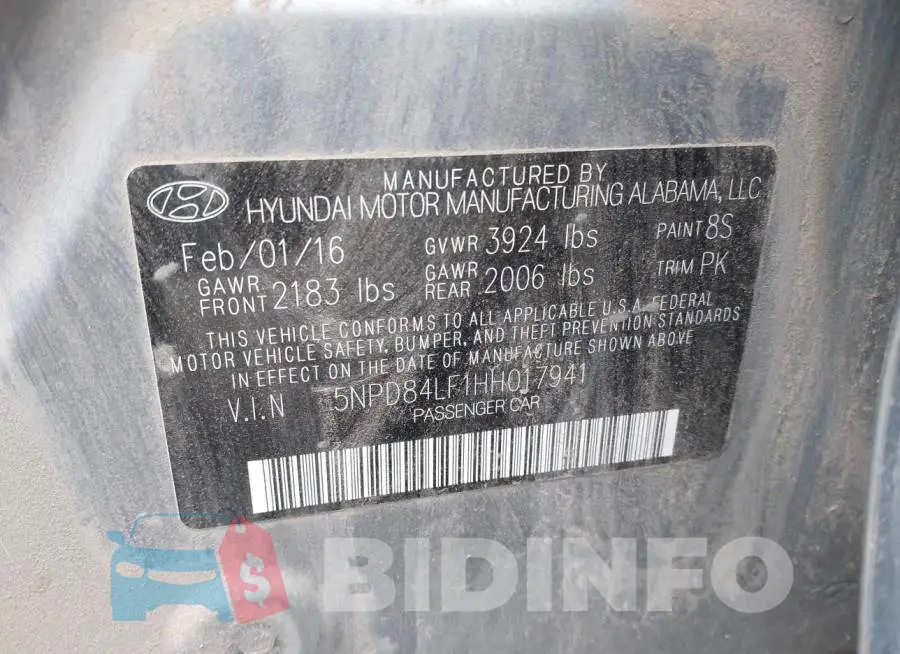5NPD84LF1HH017941 Photo# 9