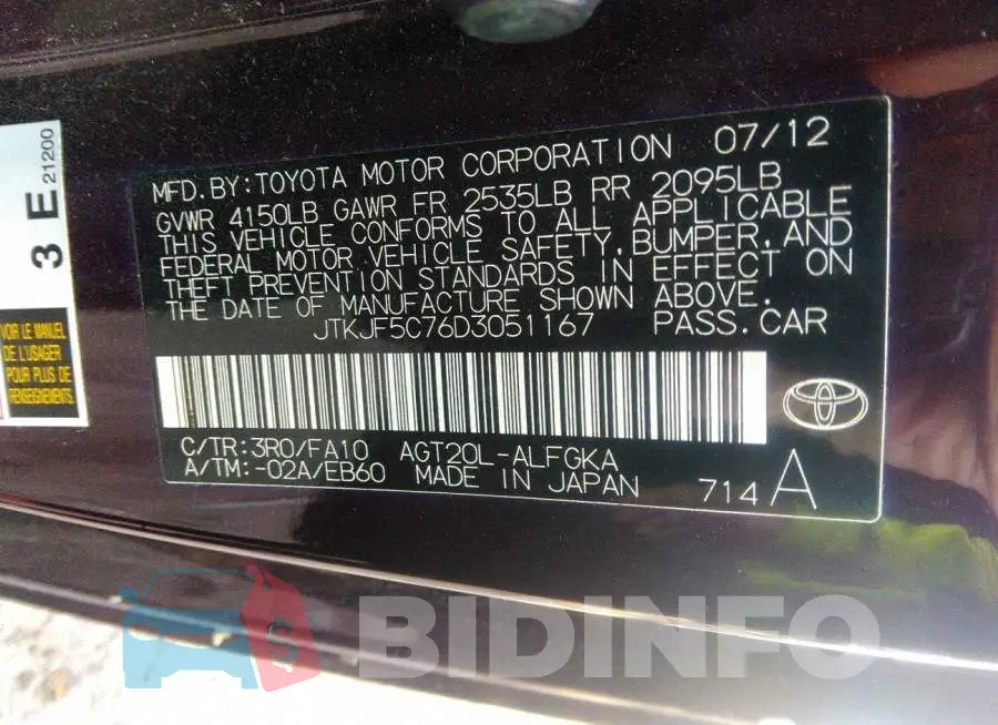 JTKJF5C76D3051167 Photo# 9