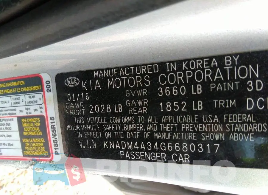 KNADM4A34G6680317 Photo# 9