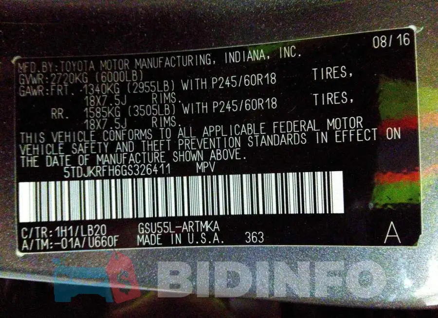 5TDJKRFH6GS326411 Photo# 9