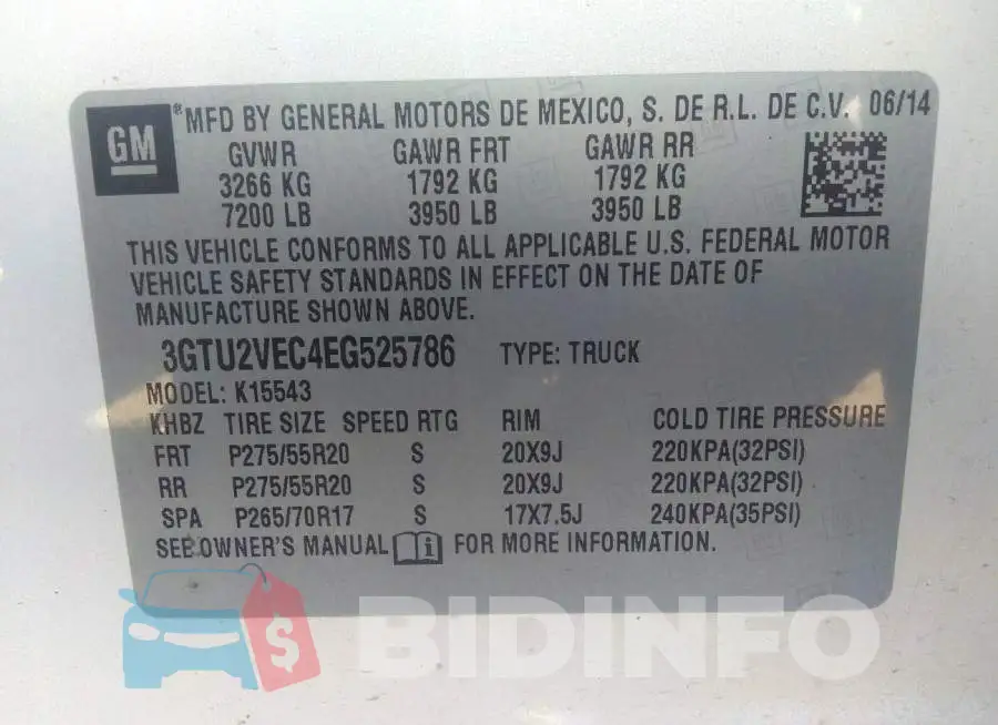 3GTU2VEC4EG525786 Photo# 9