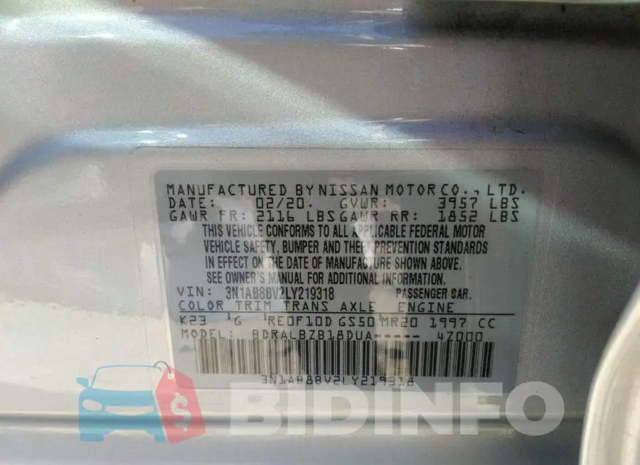 3N1AB8BV2LY219318 Photo# 9
