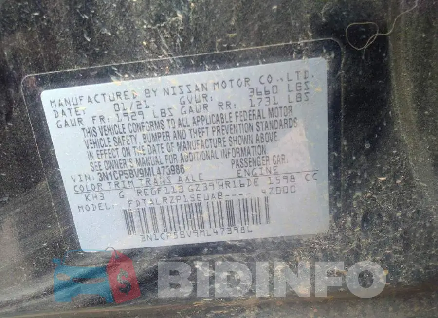 3N1CP5BV9ML473986 Photo# 9