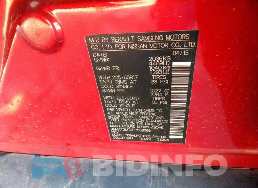 KNMAT2MT2FP559366 Photo# 9