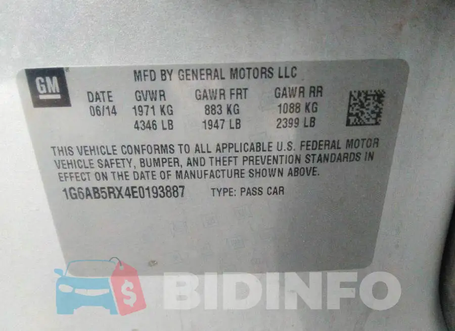 1G6AB5RX4E0193887 Photo# 9