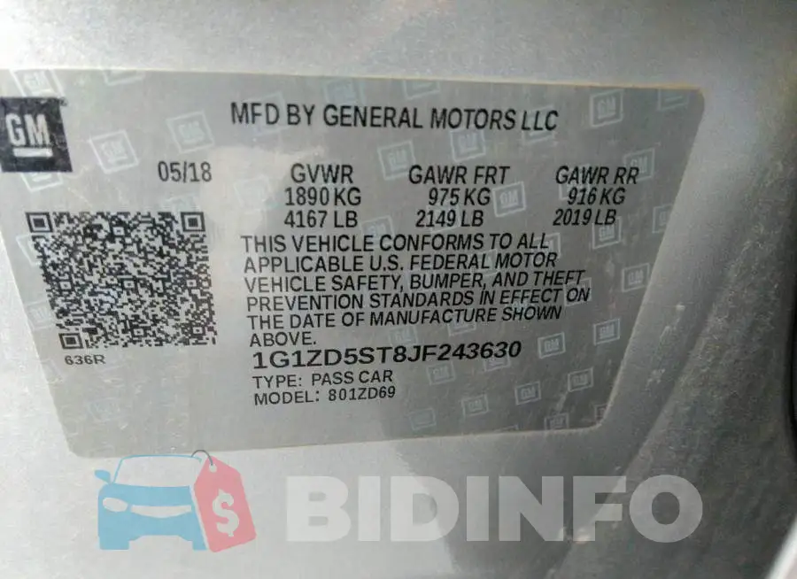 1G1ZD5ST8JF243630 Photo# 9