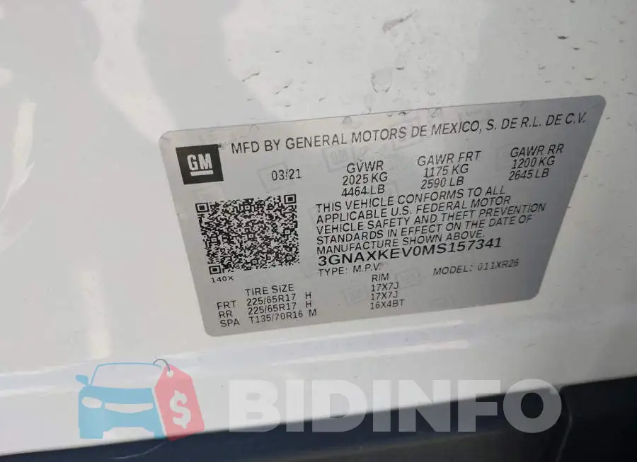 3GNAXKEV0MS157341 Photo# 9