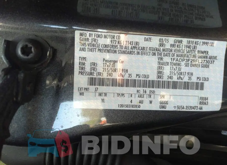 1FADP3F29FL273037 Photo# 9