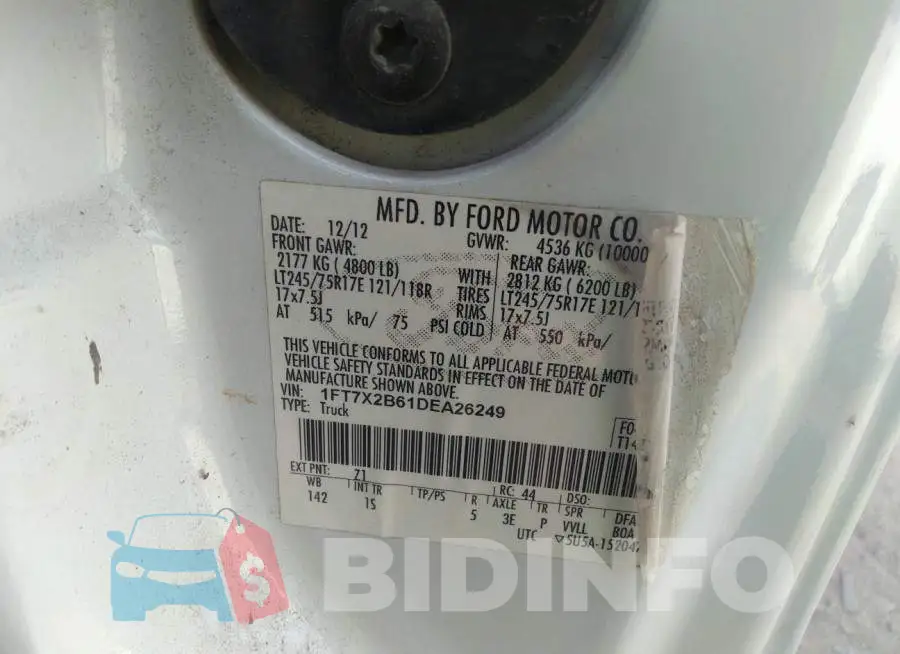 1FT7X2B61DEA26249 Photo# 9