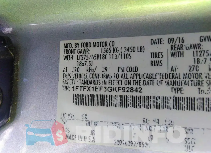 1FTFX1EF3GKF92842 Photo# 9