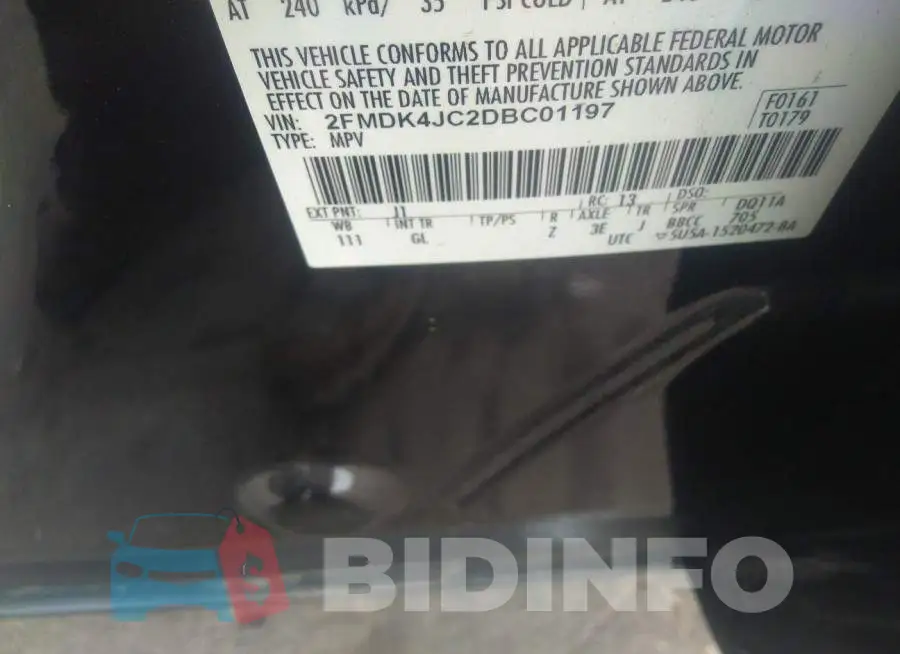 2FMDK4JC2DBC01197 Photo# 9