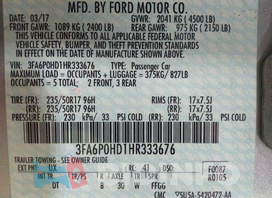 3FA6P0HD1HR333676 Photo# 9