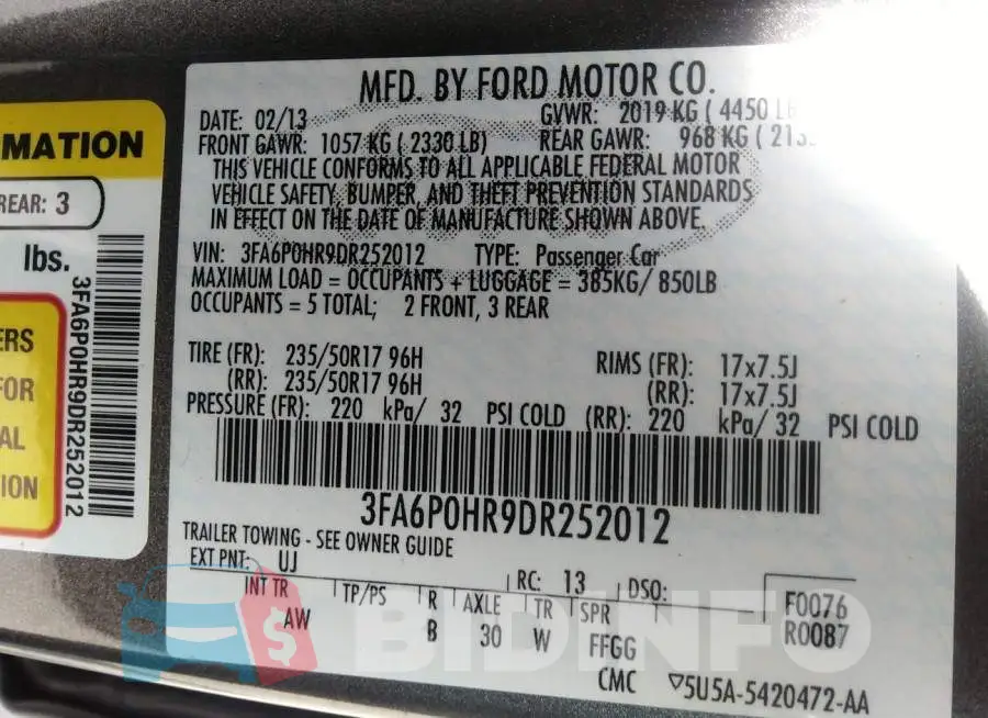 3FA6P0HR9DR252012 Photo# 9