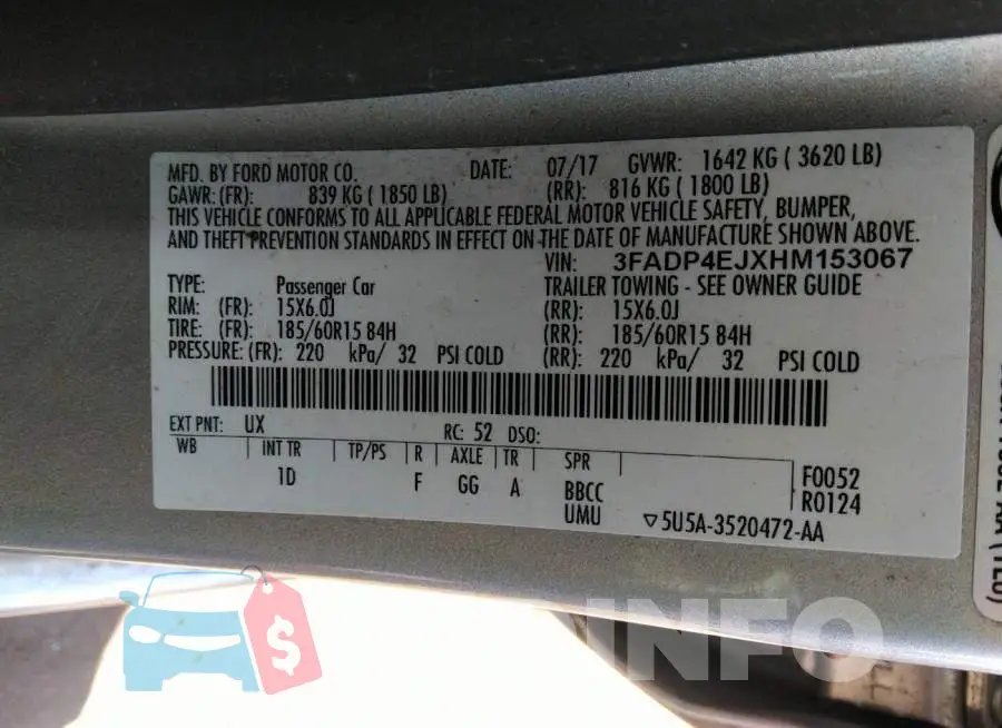 3FADP4EJXHM153067 Photo# 9