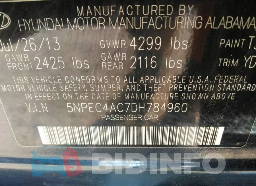 5NPEC4AC7DH784960 Photo# 9