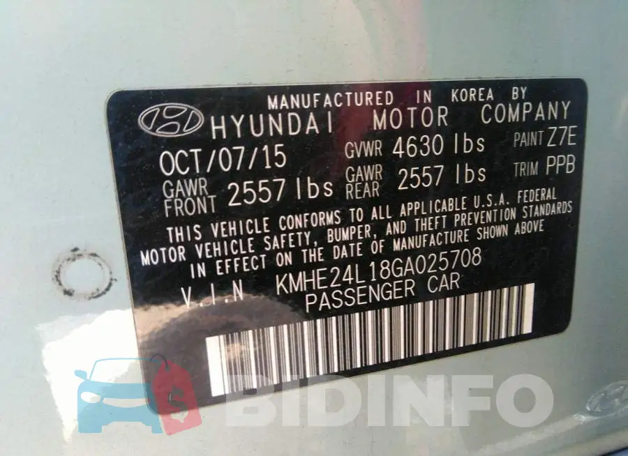 KMHE24L18GA025708 Photo# 9