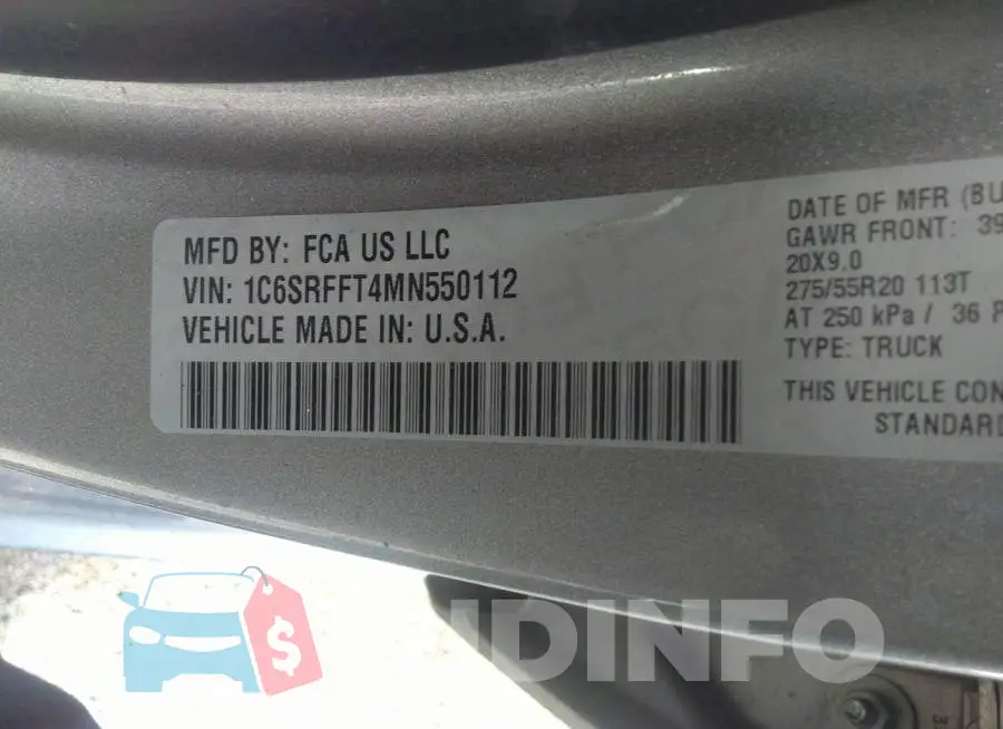 1C6SRFFT4MN550112 Photo# 9
