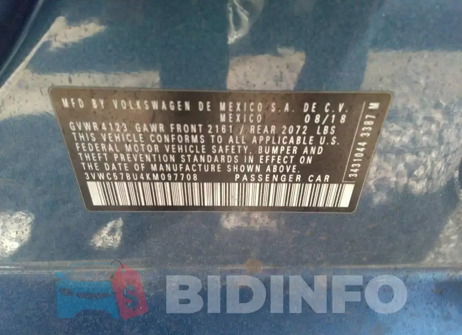 3VWC57BU4KM097708 Photo# 9