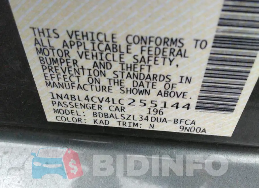 1N4BL4CV4LC255144 Photo# 9