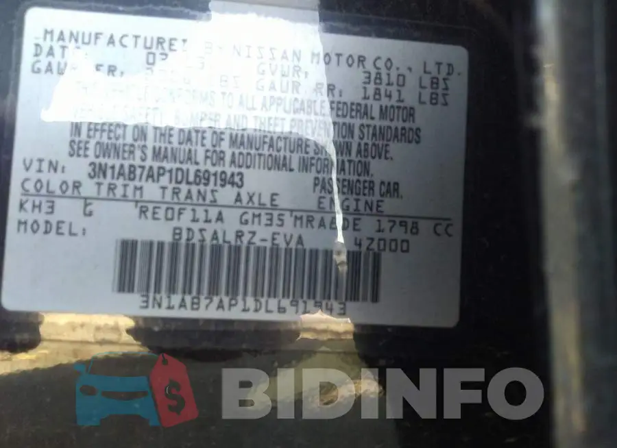 3N1AB7AP1DL691943 Photo# 9