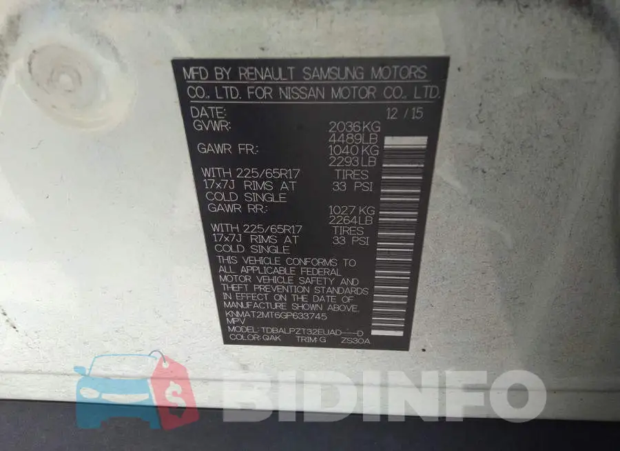 KNMAT2MT6GP633745 Photo# 9