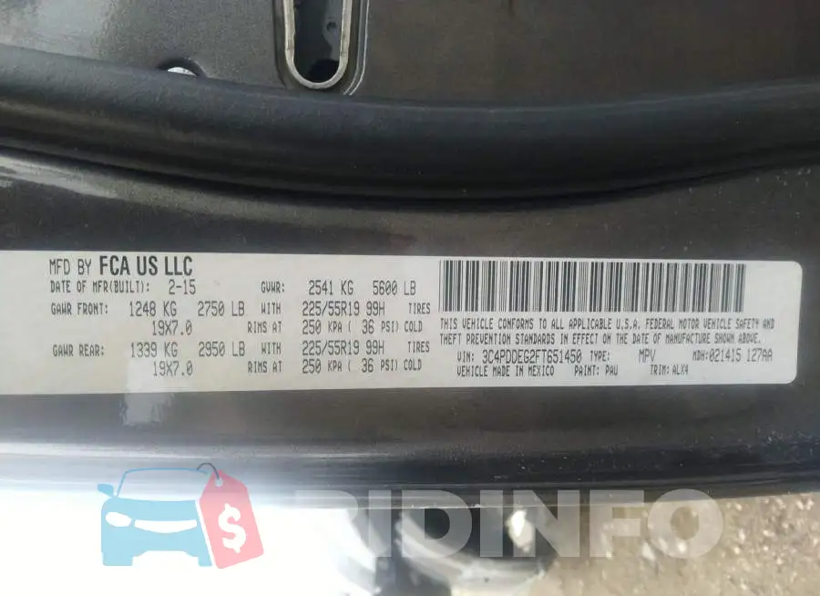 3C4PDDEG2FT651450 Photo# 9
