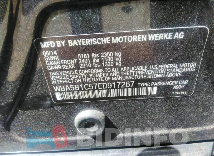 WBA5B1C57ED917267 Photo# 9