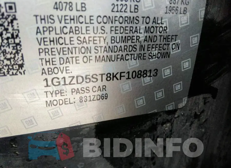 1G1ZD5ST8KF108813 Photo# 9