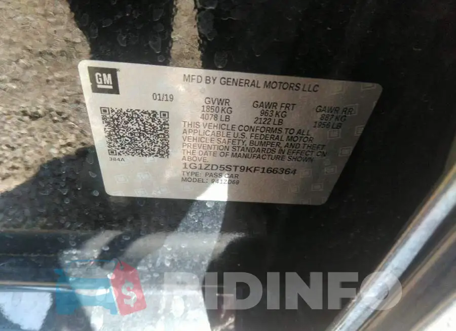 1G1ZD5ST9KF166364 Photo# 9