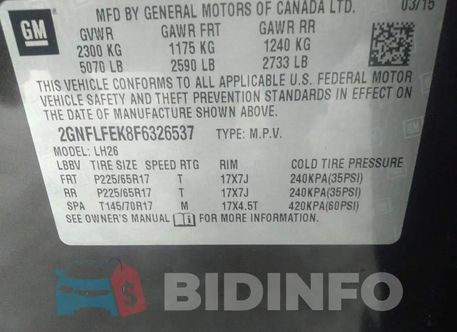 2GNFLFEK8F6326537 Photo# 9