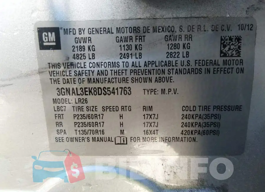 3GNAL3EK8DS541763 Photo# 9