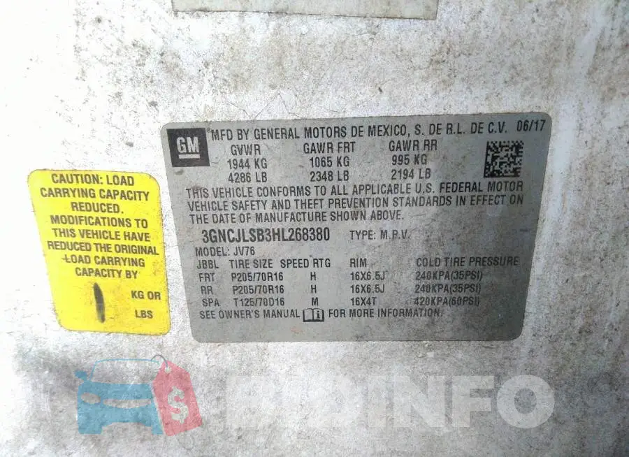 3GNCJLSB3HL268380 Photo# 9
