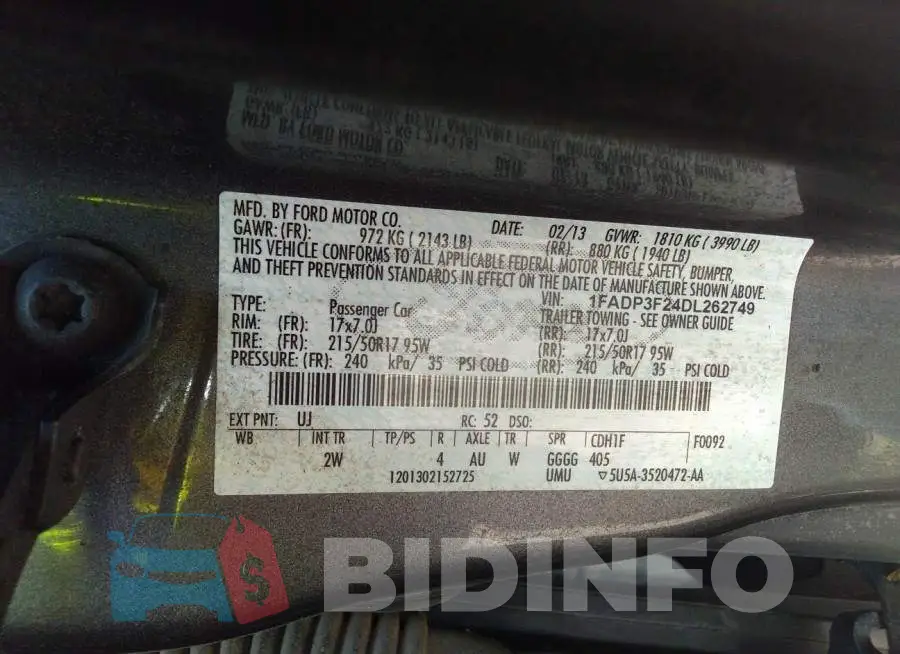 1FADP3F24DL262749 Photo# 9