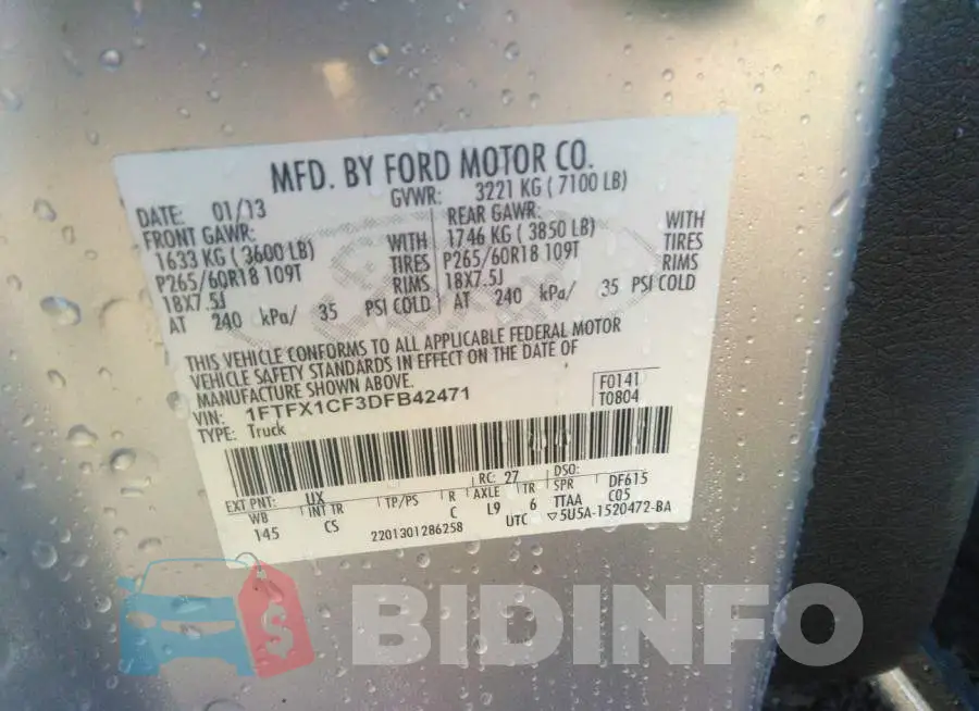 1FTFX1CF3DFB42471 Photo# 9