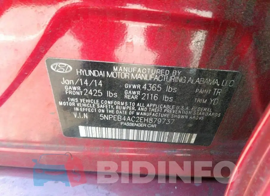 5NPEB4AC2EH879737 Photo# 9