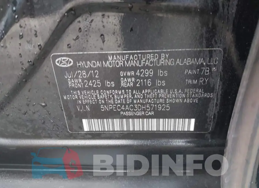 5NPEC4AC3DH571925 Photo# 9