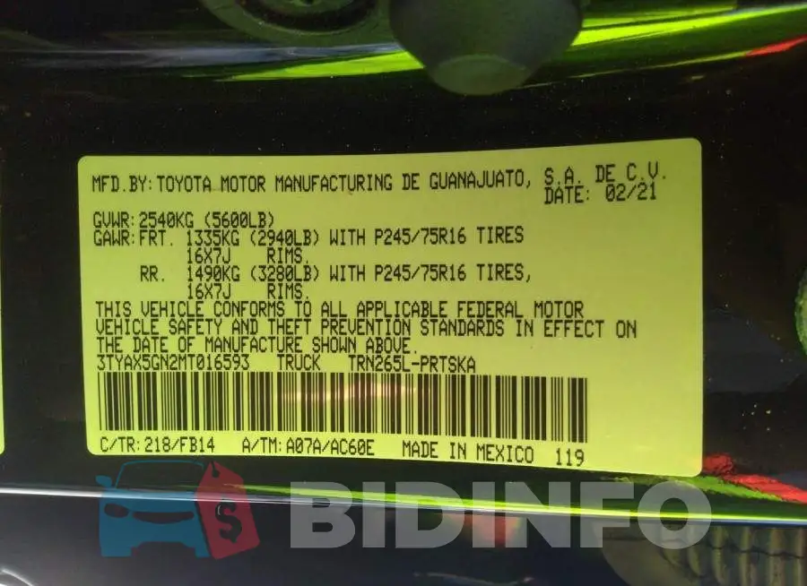 3TYAX5GN2MT016593 Photo# 9