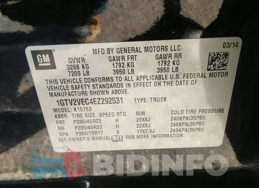 1GTV2VEC4EZ292531 Photo# 9