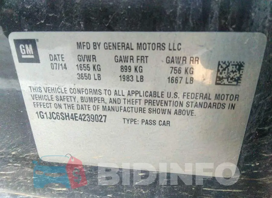 1G1JC6SH4E4239027 Photo# 9