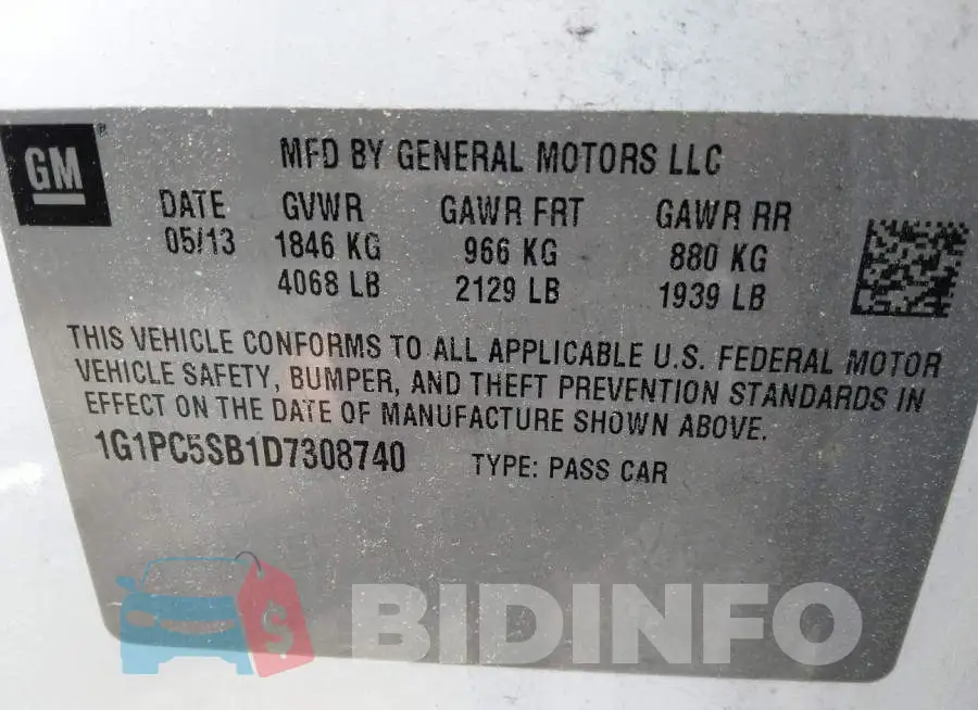 1G1PC5SB1D7308740 Photo# 9