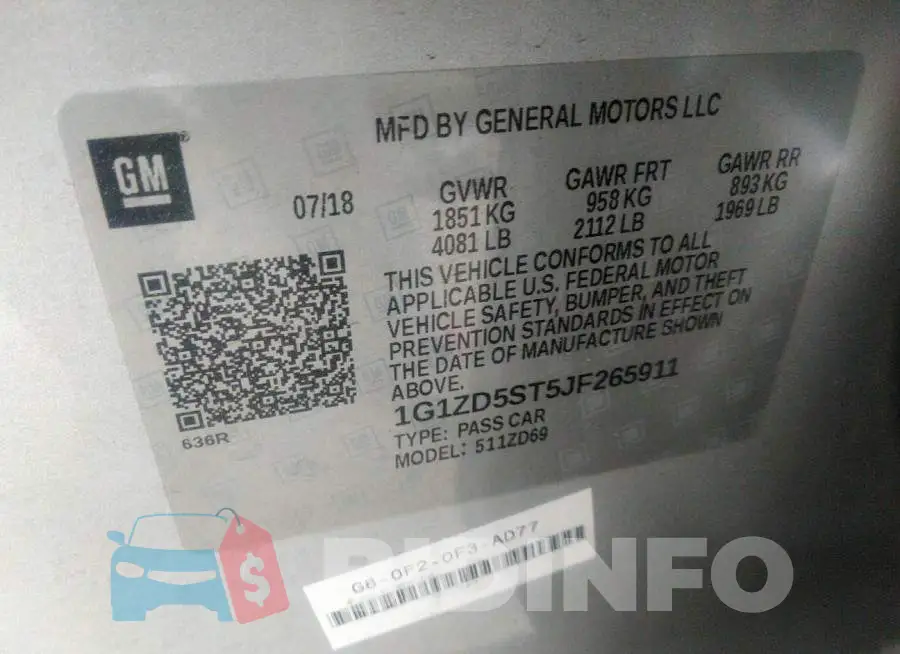 1G1ZD5ST5JF265911 Photo# 9