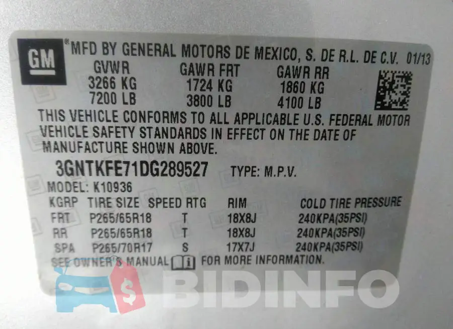 3GNTKFE71DG289527 Photo# 9